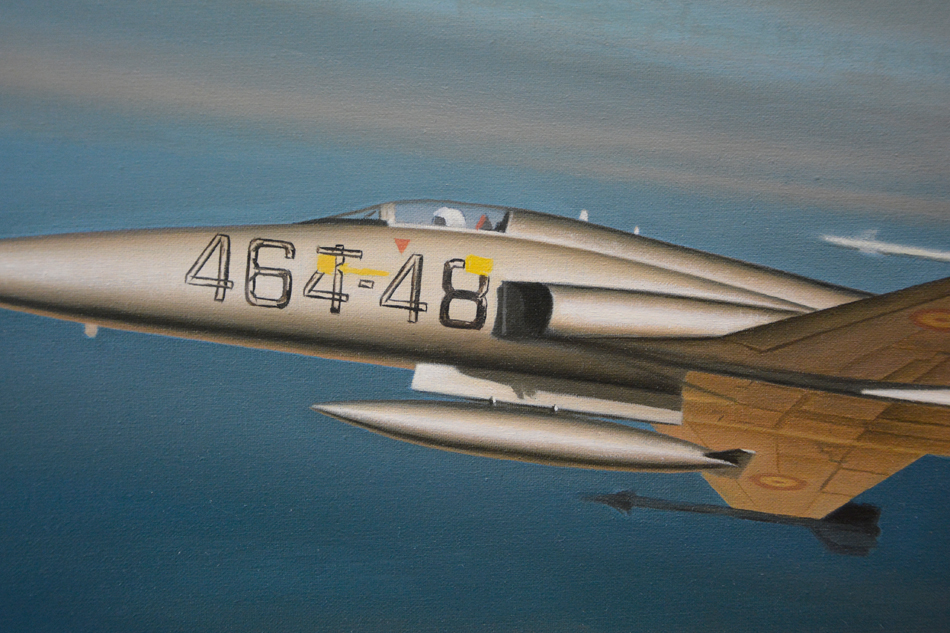 Cuadro de los F-5 durante la fase de detalles finales