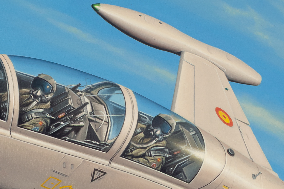 Primer plano del cuadro de los F-5 durante la fase de detalles finales
